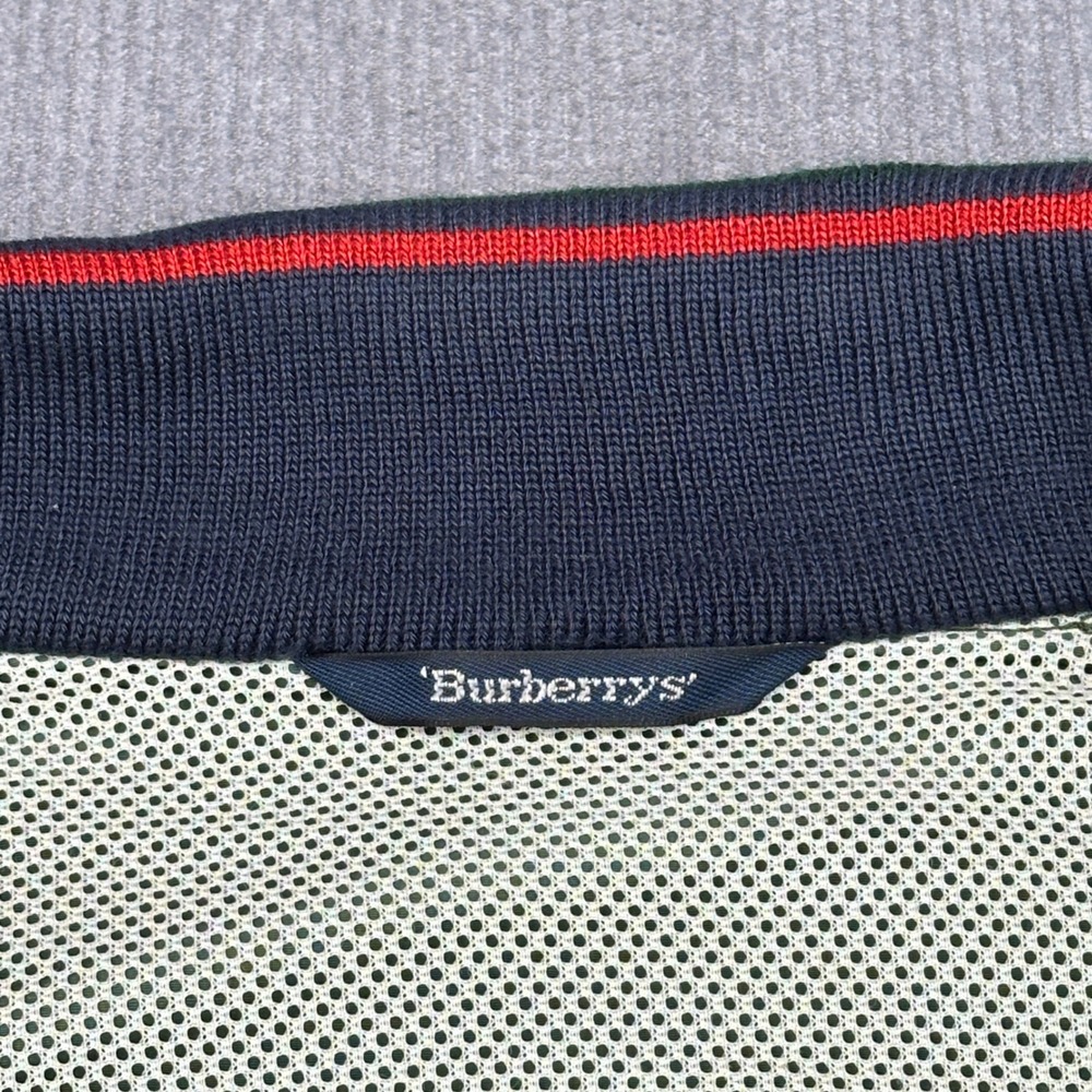Vintage Burberrys Harrington Bomber Jacket Green Striped Trim Made in Spain - Picture 10 of 16